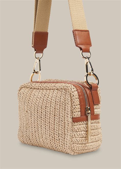 designer straw crossbody bag.